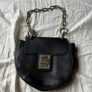 Steve Madden leather shoulder bag with red inside with chain